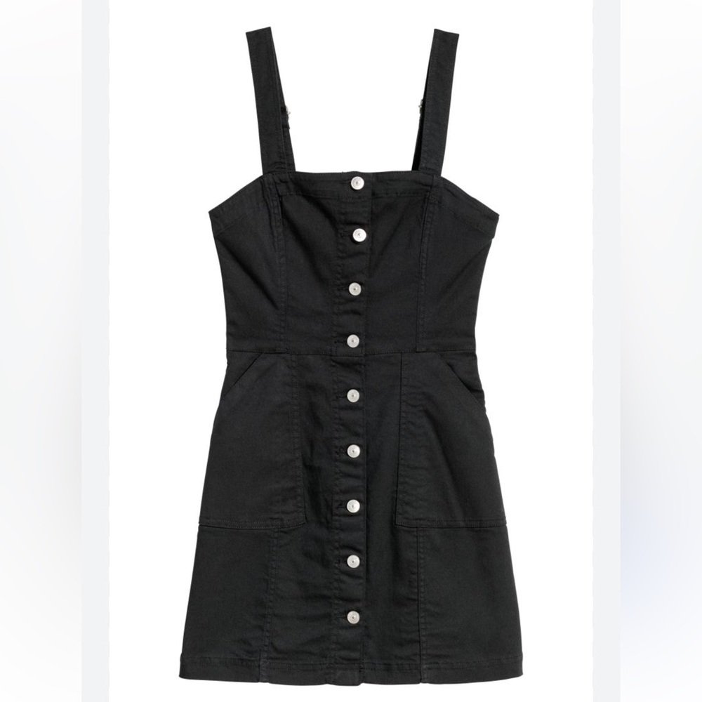H&M denim button front mini dress sz S/4